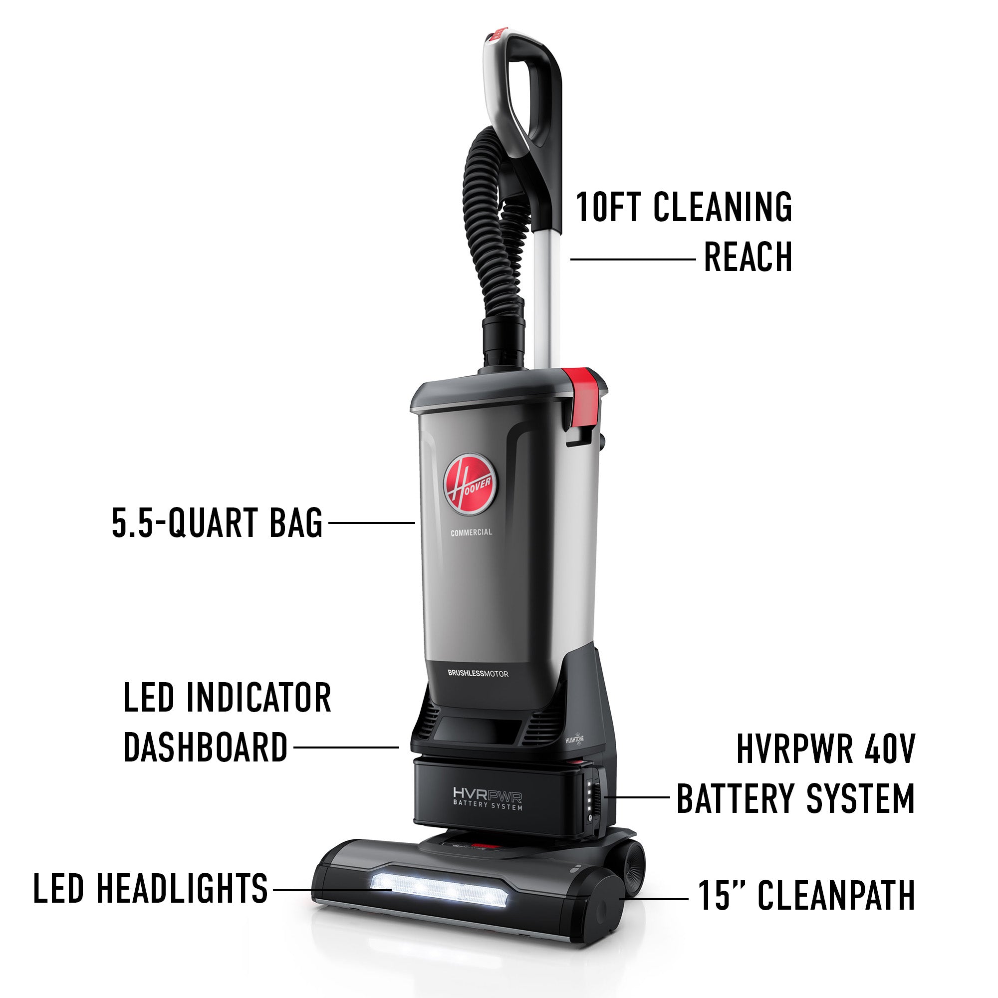 Hoover Commercial HVRPWR 15 40V Upright with Tools - Kitted - Image 15